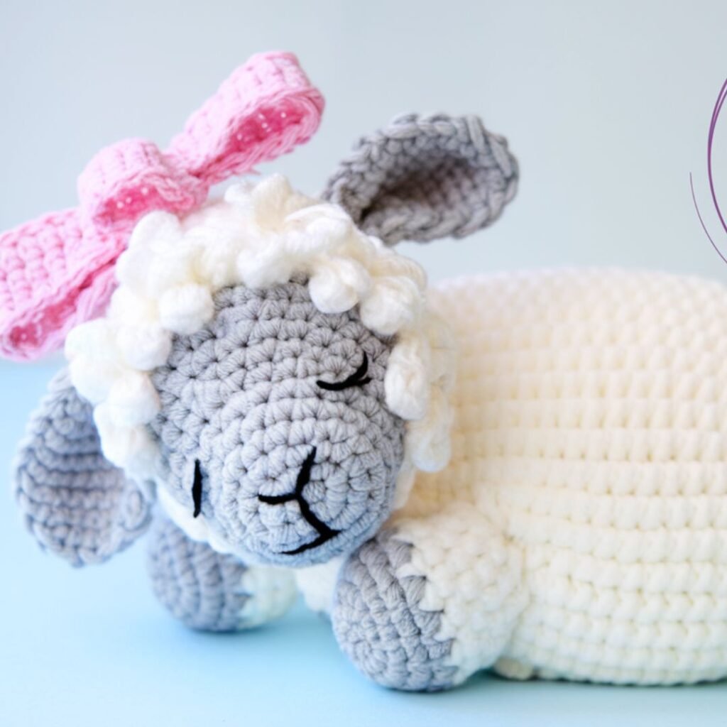 crochet lovey free pattern with a soft granny square base and cute face