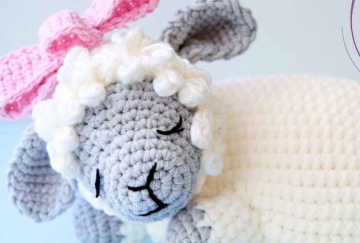 crochet lovey free pattern with a soft granny square base and cute face