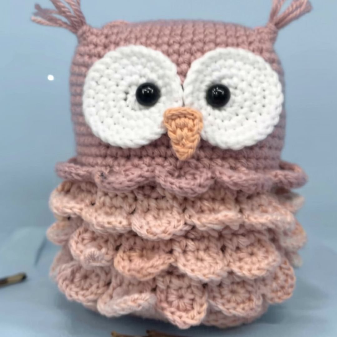 free owl amigurumi pattern finished project